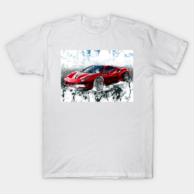 Ferrari 488 Pista T-Shirt by 5thmonkey